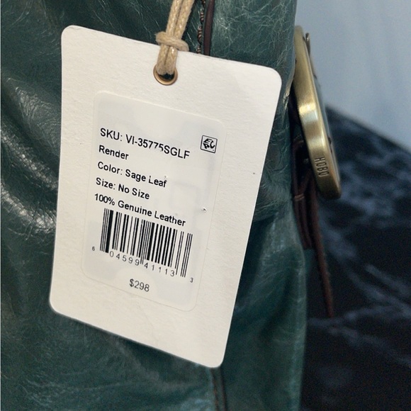 HOBO Handbag Render Shoulder Bag Polished Leather Sage Leaf AUTHENTIC NWT - Picture 6 of 8